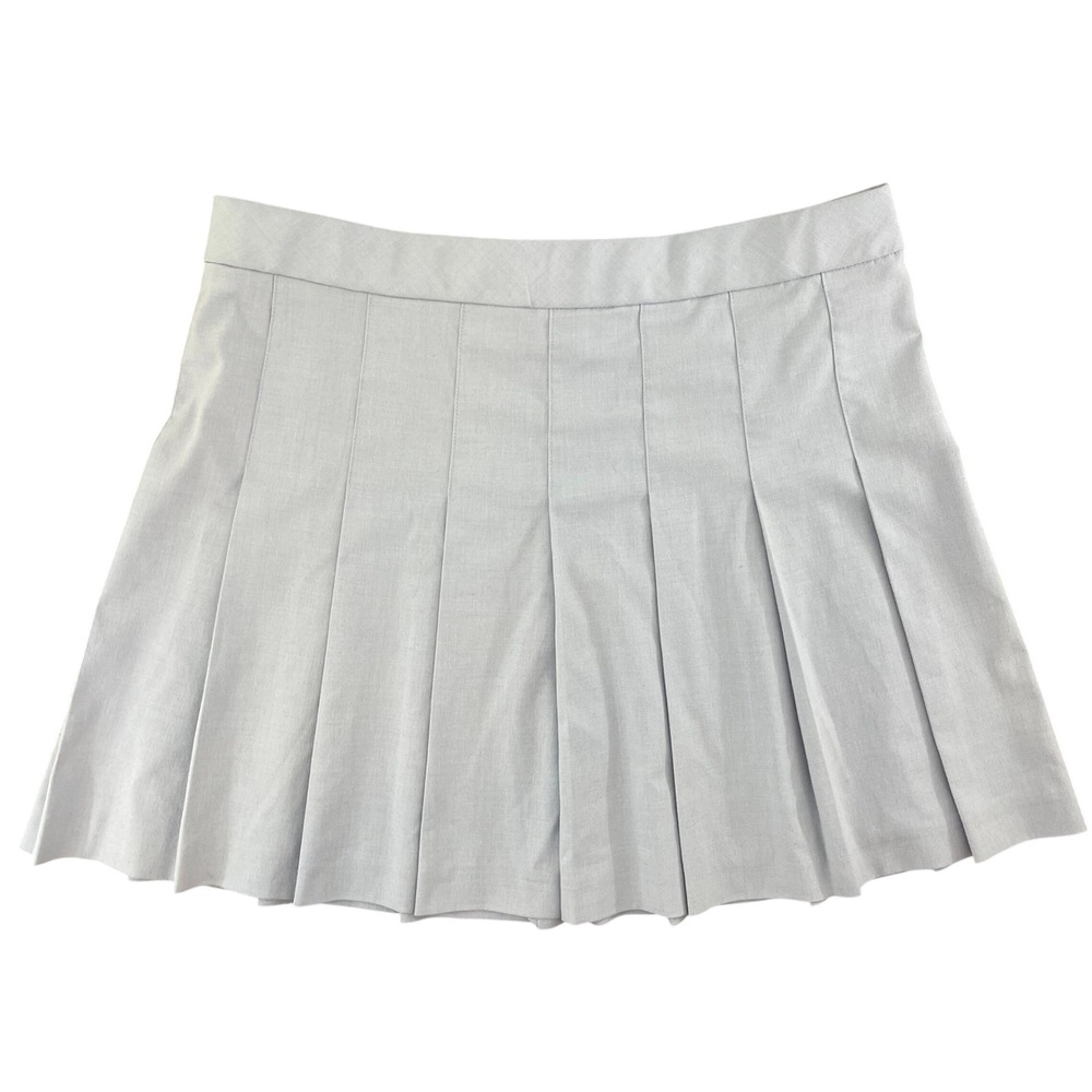 Uniqlo Pleated A-Line Mini Skirt Womens L Light Blue Schoolgirl Preppy Academia